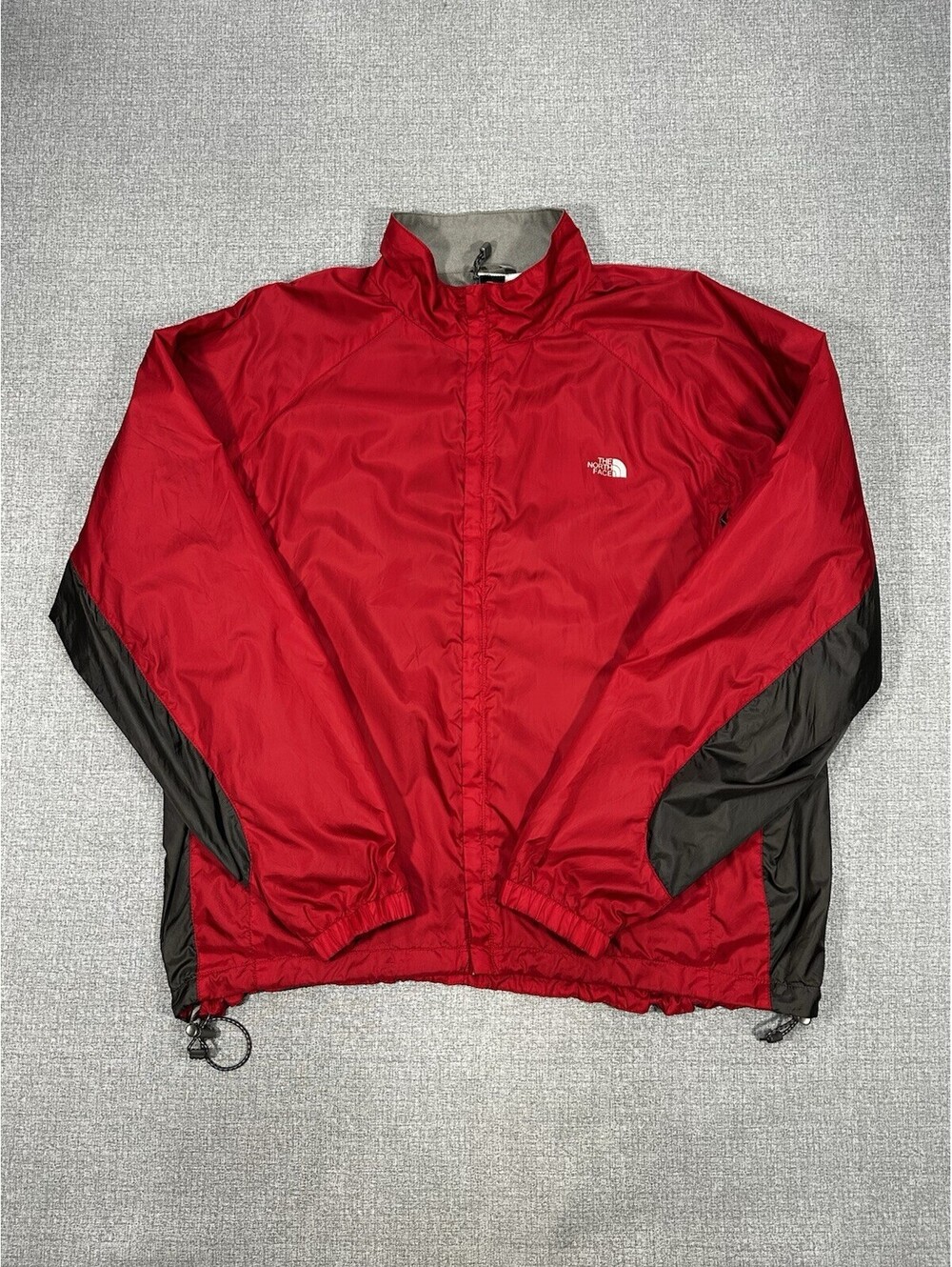 The North Face Men’s XL Red Gray Lightweight Full Zip Jacket Windbreaker